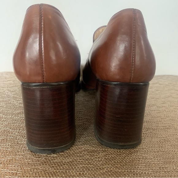 Enzo Angiolini Brown Square Toe Platform Loafers - Picture 5 of 12